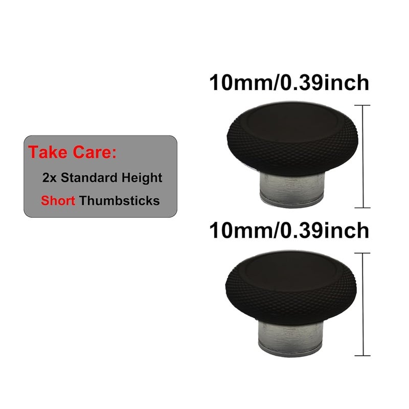 Anglepingping Store 2 Pack Elite 2 Controller Short Thumbsticks Replacement for Xbox Elite Series 2 Controller,0.39in Standard Height Concave Magnetic Analog Short Joysticks for Elite Series 2 Core Controller (Black) - Image 2